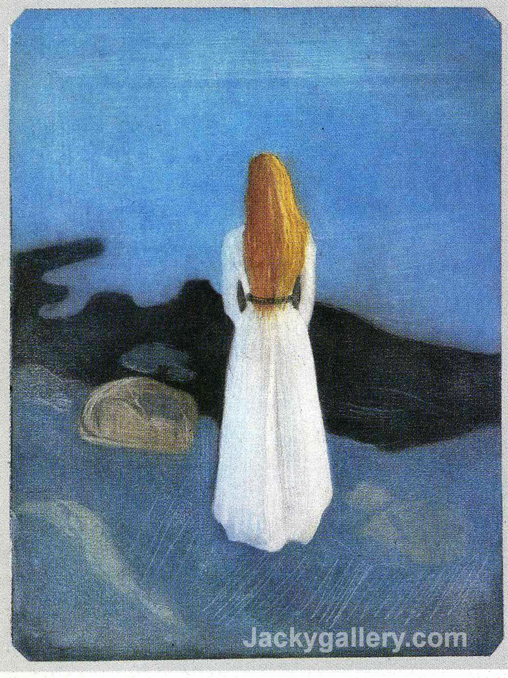 Young woman on the shore by Edvard Munch paintings reproduction